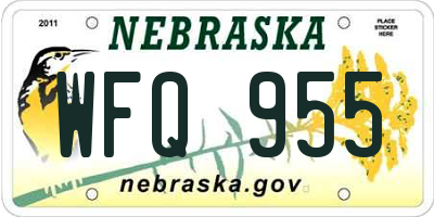 NE license plate WFQ955