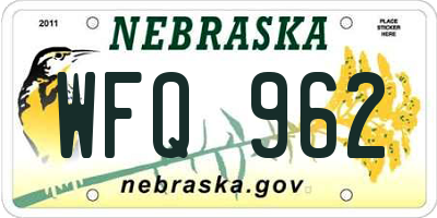 NE license plate WFQ962