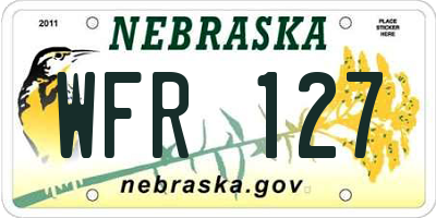NE license plate WFR127