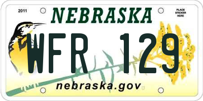 NE license plate WFR129