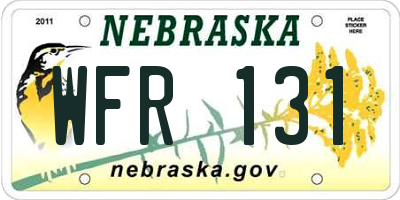 NE license plate WFR131