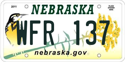 NE license plate WFR137
