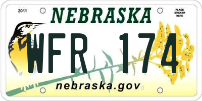 NE license plate WFR174