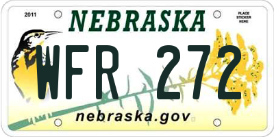 NE license plate WFR272