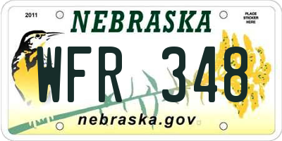 NE license plate WFR348