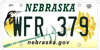 NE license plate WFR379