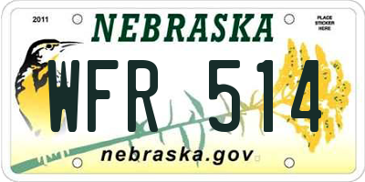 NE license plate WFR514