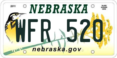 NE license plate WFR520