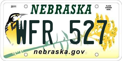 NE license plate WFR527