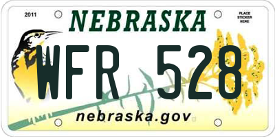 NE license plate WFR528