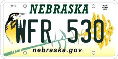 NE license plate WFR530