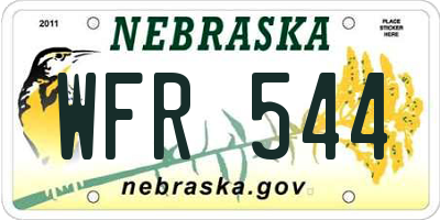 NE license plate WFR544