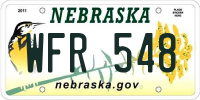 NE license plate WFR548