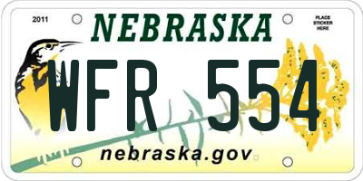 NE license plate WFR554