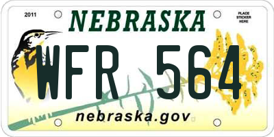 NE license plate WFR564