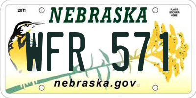 NE license plate WFR571