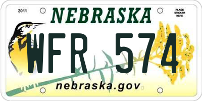 NE license plate WFR574