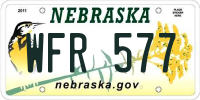 NE license plate WFR577