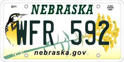 NE license plate WFR592