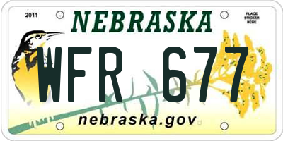 NE license plate WFR677