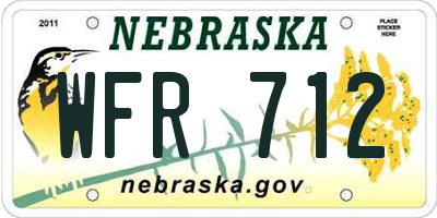 NE license plate WFR712