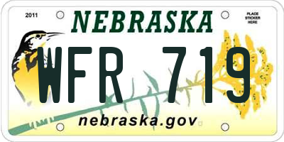 NE license plate WFR719