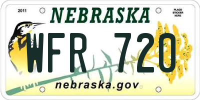 NE license plate WFR720