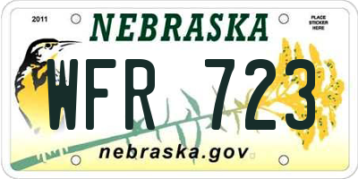 NE license plate WFR723
