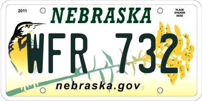 NE license plate WFR732