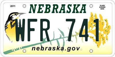 NE license plate WFR741