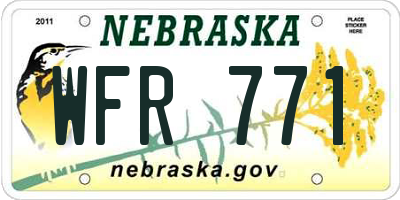 NE license plate WFR771