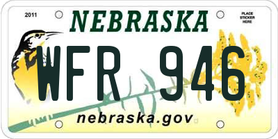 NE license plate WFR946