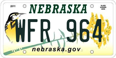 NE license plate WFR964