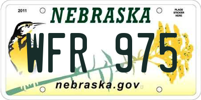 NE license plate WFR975