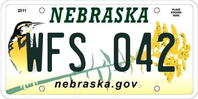 NE license plate WFS042