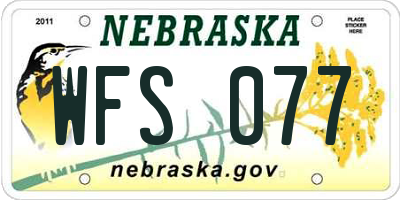 NE license plate WFS077