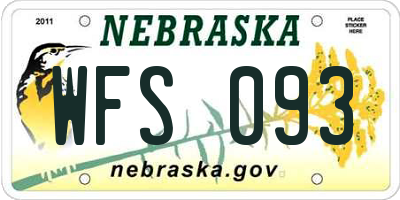 NE license plate WFS093