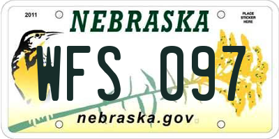 NE license plate WFS097