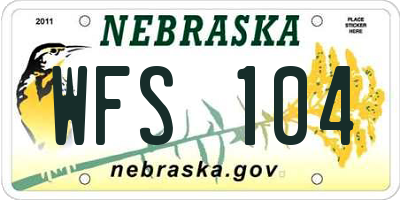 NE license plate WFS104