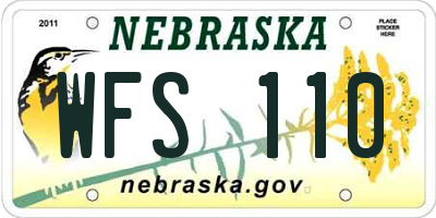 NE license plate WFS110