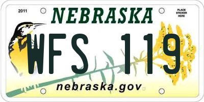 NE license plate WFS119