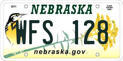 NE license plate WFS128