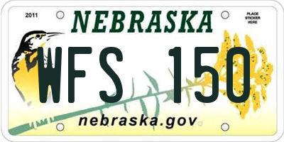NE license plate WFS150