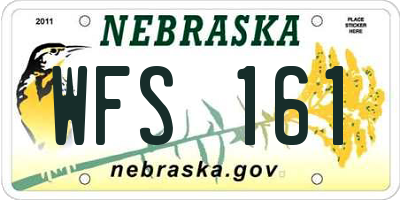 NE license plate WFS161