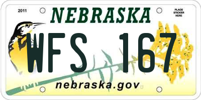 NE license plate WFS167
