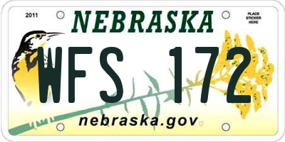 NE license plate WFS172