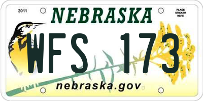 NE license plate WFS173