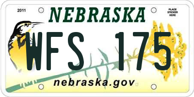 NE license plate WFS175
