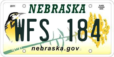 NE license plate WFS184