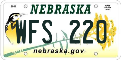 NE license plate WFS220